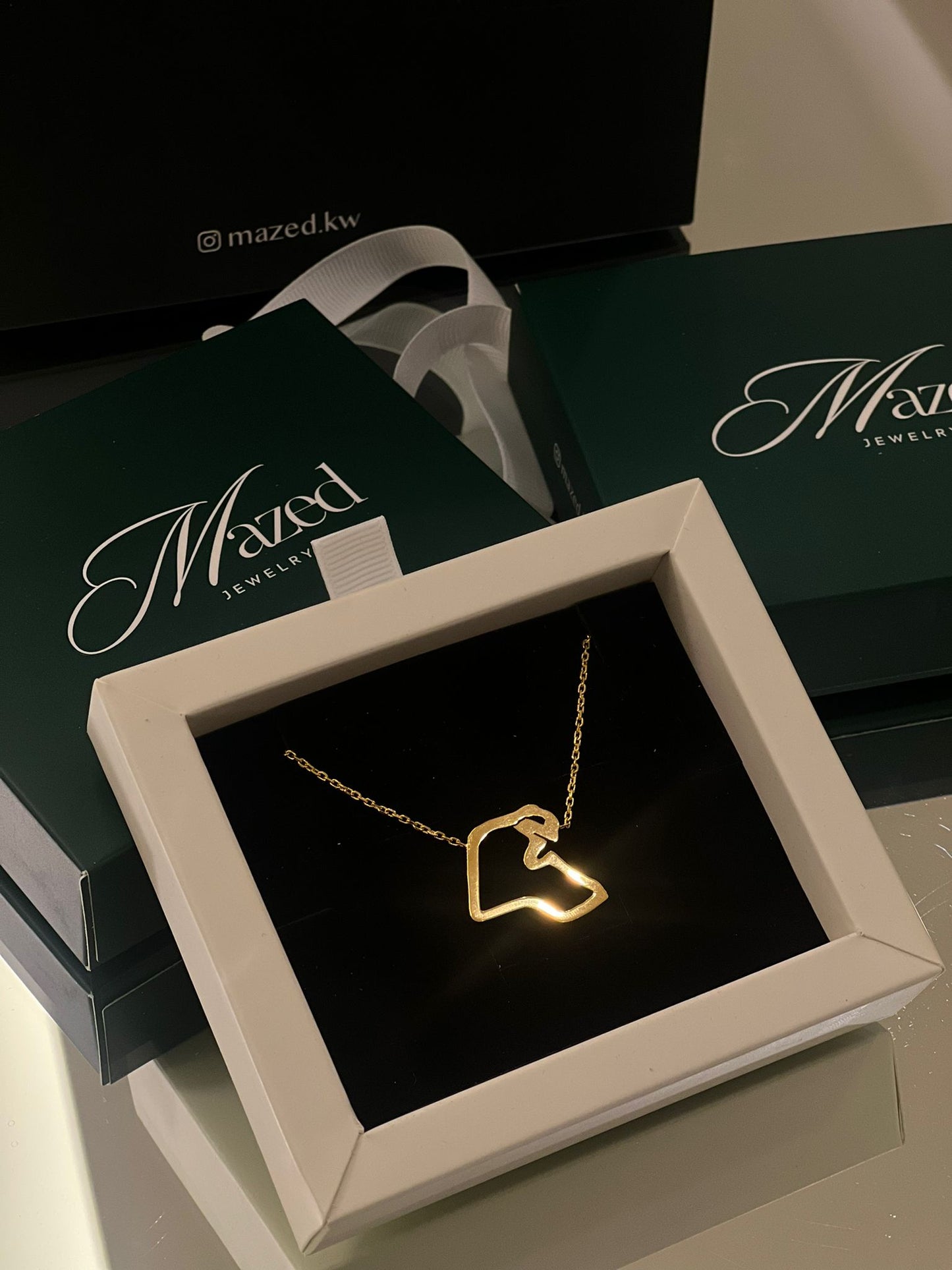Kuwait map silver gold plated