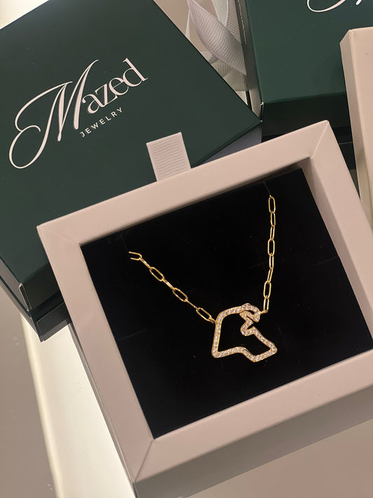 Kuwait map paperclip full stone